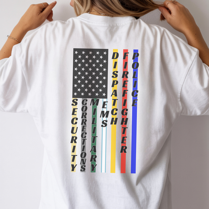 First Responder Flag Comfort Colors Shirt
