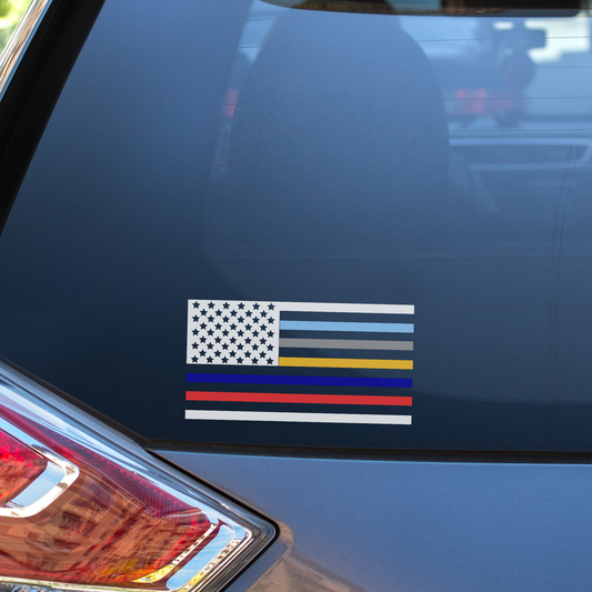 First Responder Flag Decal