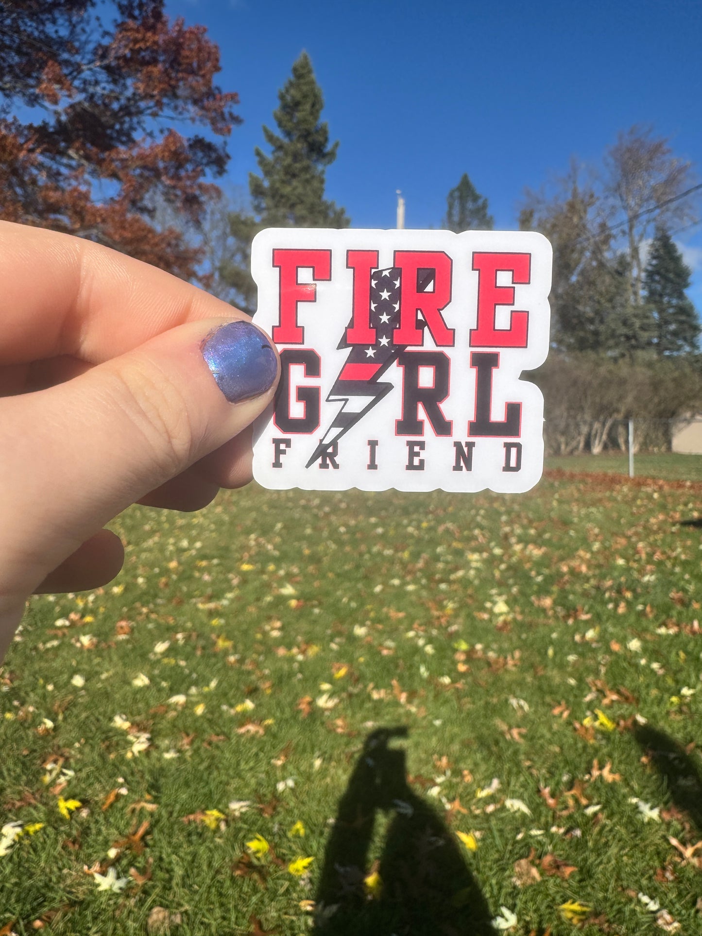 Lightning Firefighter Wife Sticker