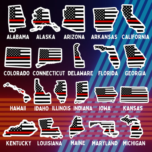 Firefighter State Flag Stickers
