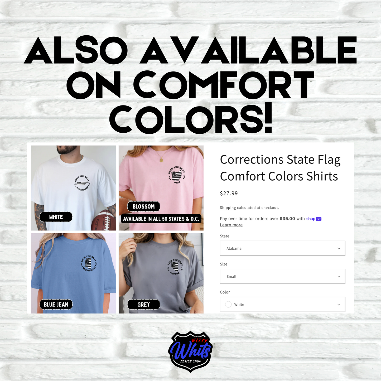 Corrections State Flag Gildan Shirts