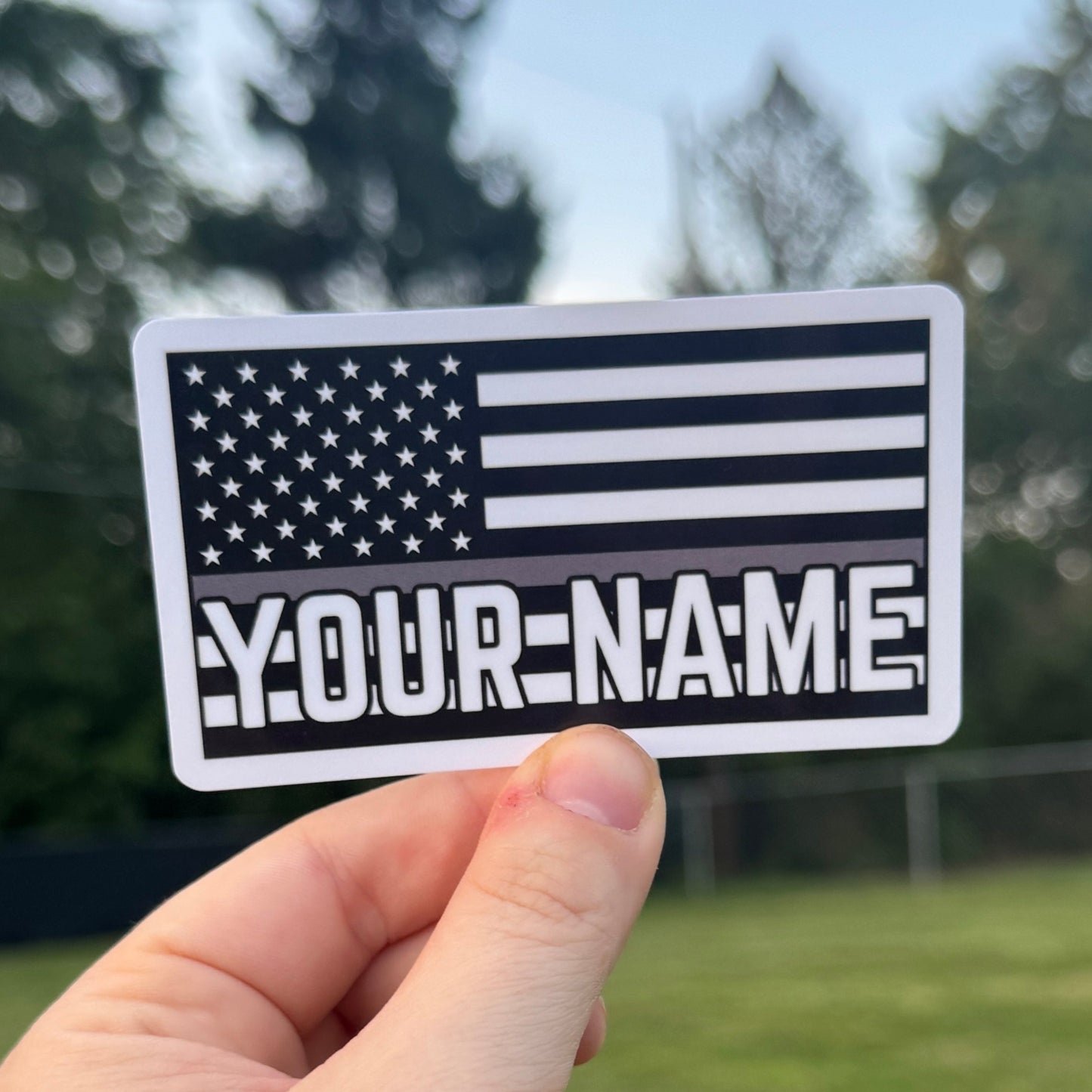 Custom Thin Grey Line Corrections Flag