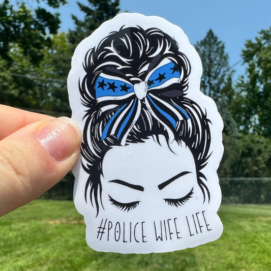 Messy Bun Police Sticker