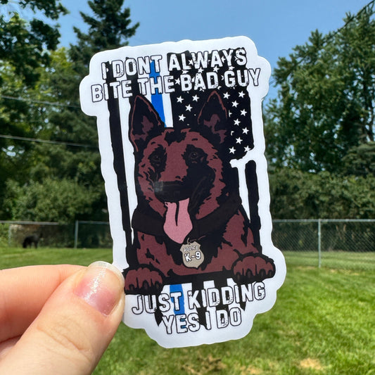 Bite the Bad Guys Police Sticker