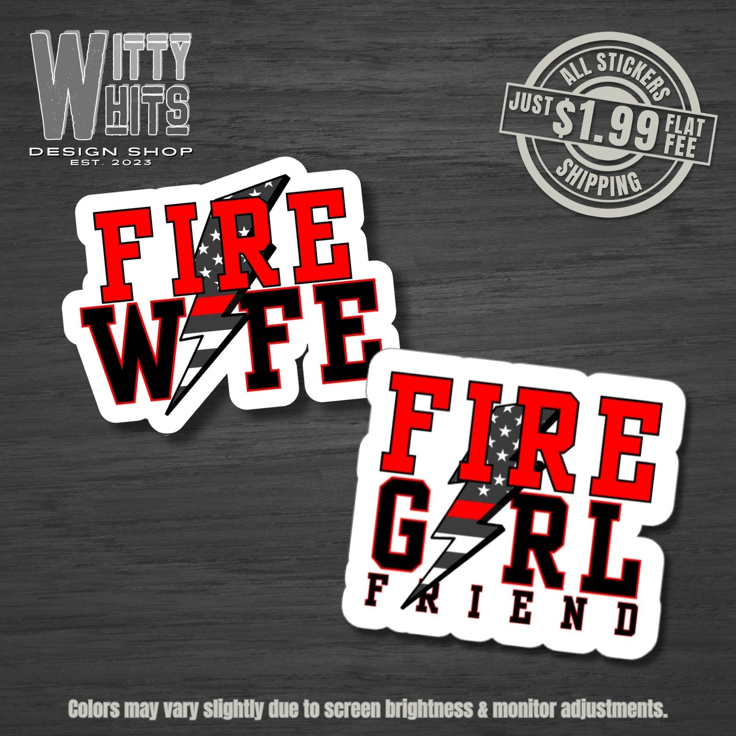 Lightning Firefighter Wife Sticker