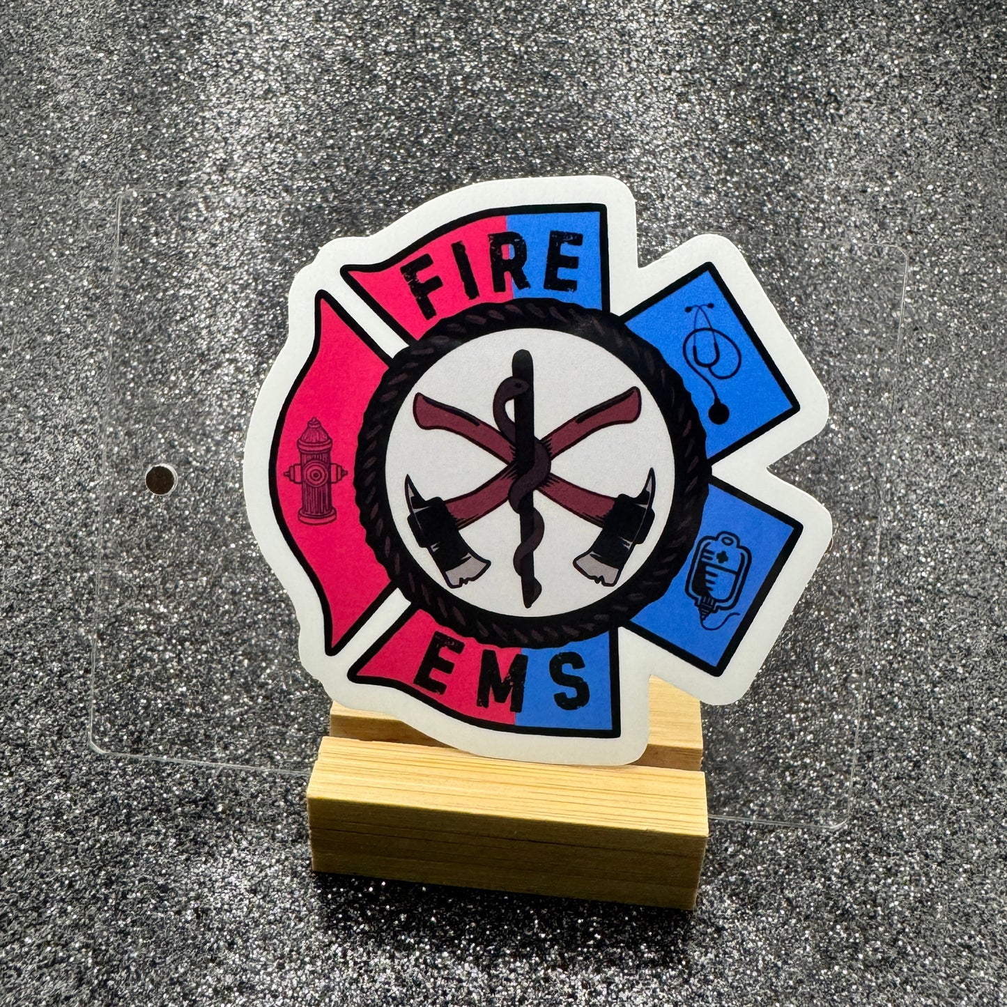 Dual Fire EMS Sticker