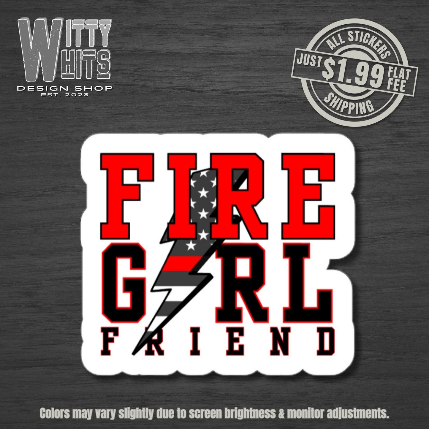 Lightning Firefighter Wife Sticker