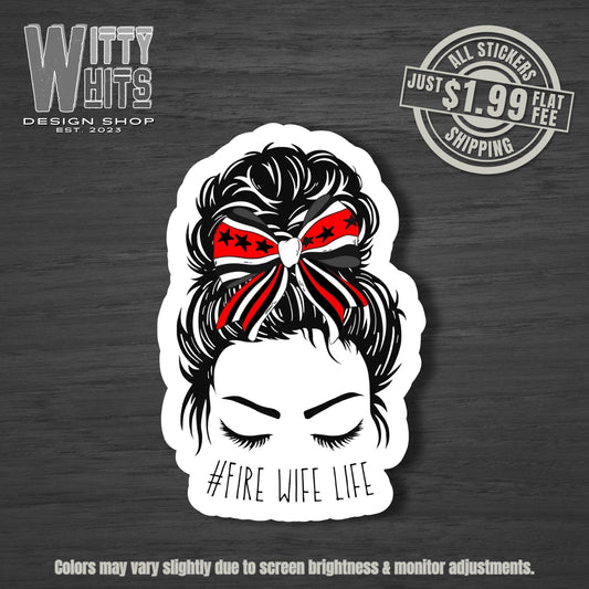 Messy Bun Fire Sticker