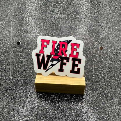 Lightning Firefighter Wife Sticker