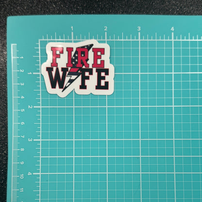 Lightning Firefighter Wife Sticker