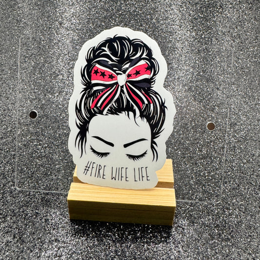 Messy Bun Fire Sticker