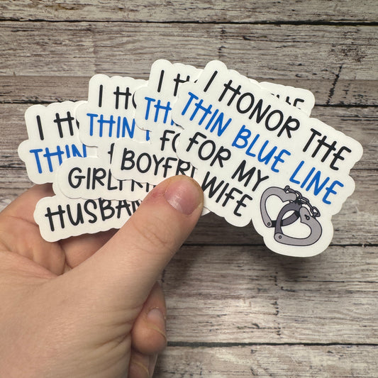 Honor the Thin Blue Line Police Sticker