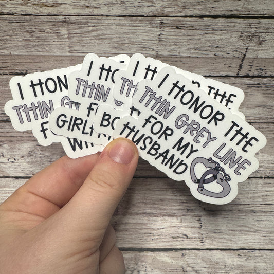 Honor the Thin Grey Line Corrections Sticker