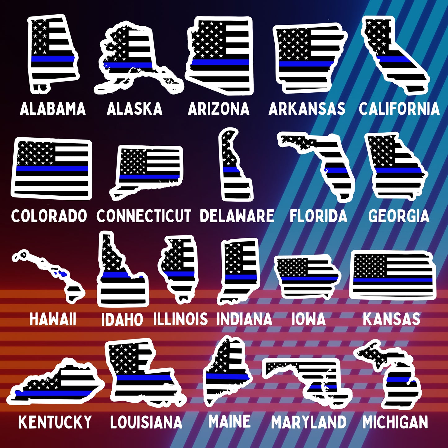 Police State Flag Stickers