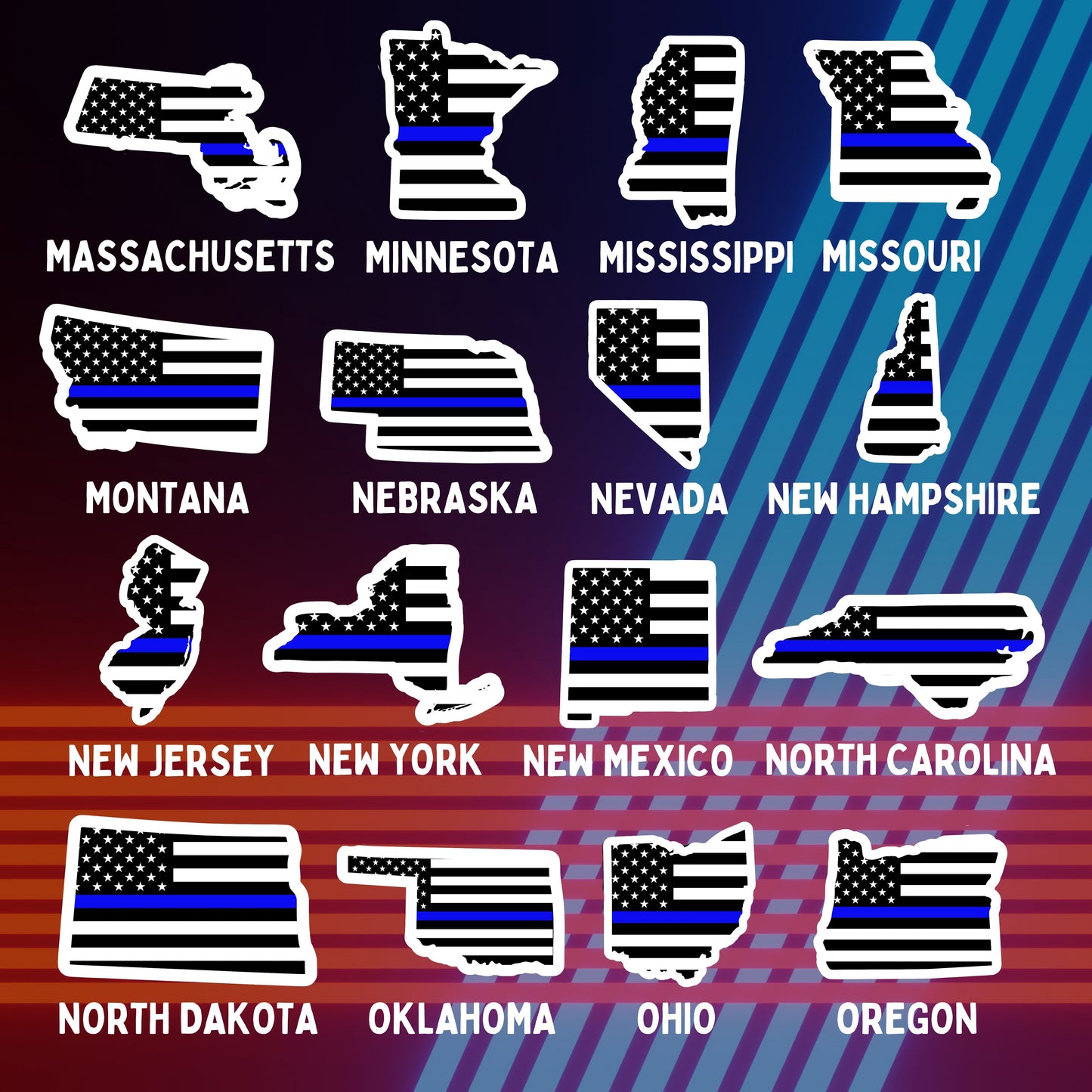 Police State Flag Stickers