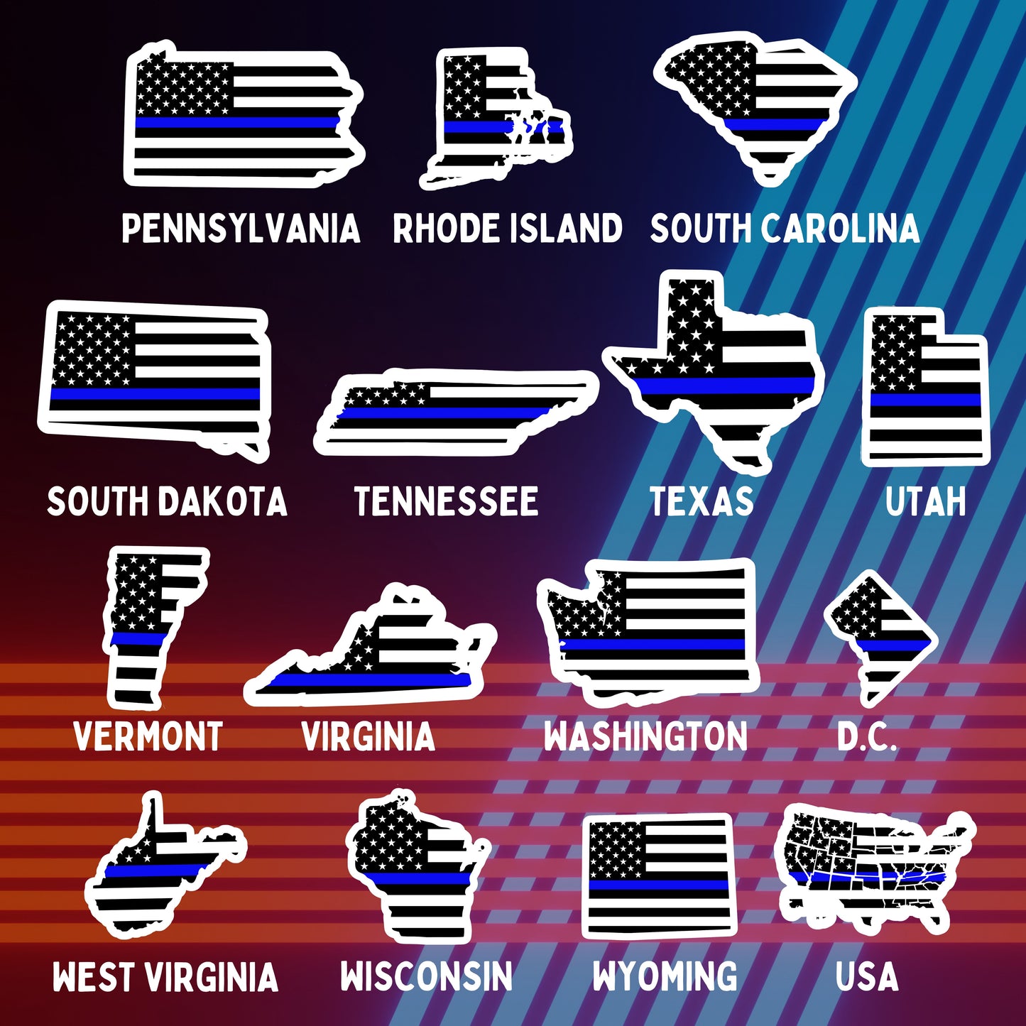 Police State Flag Stickers