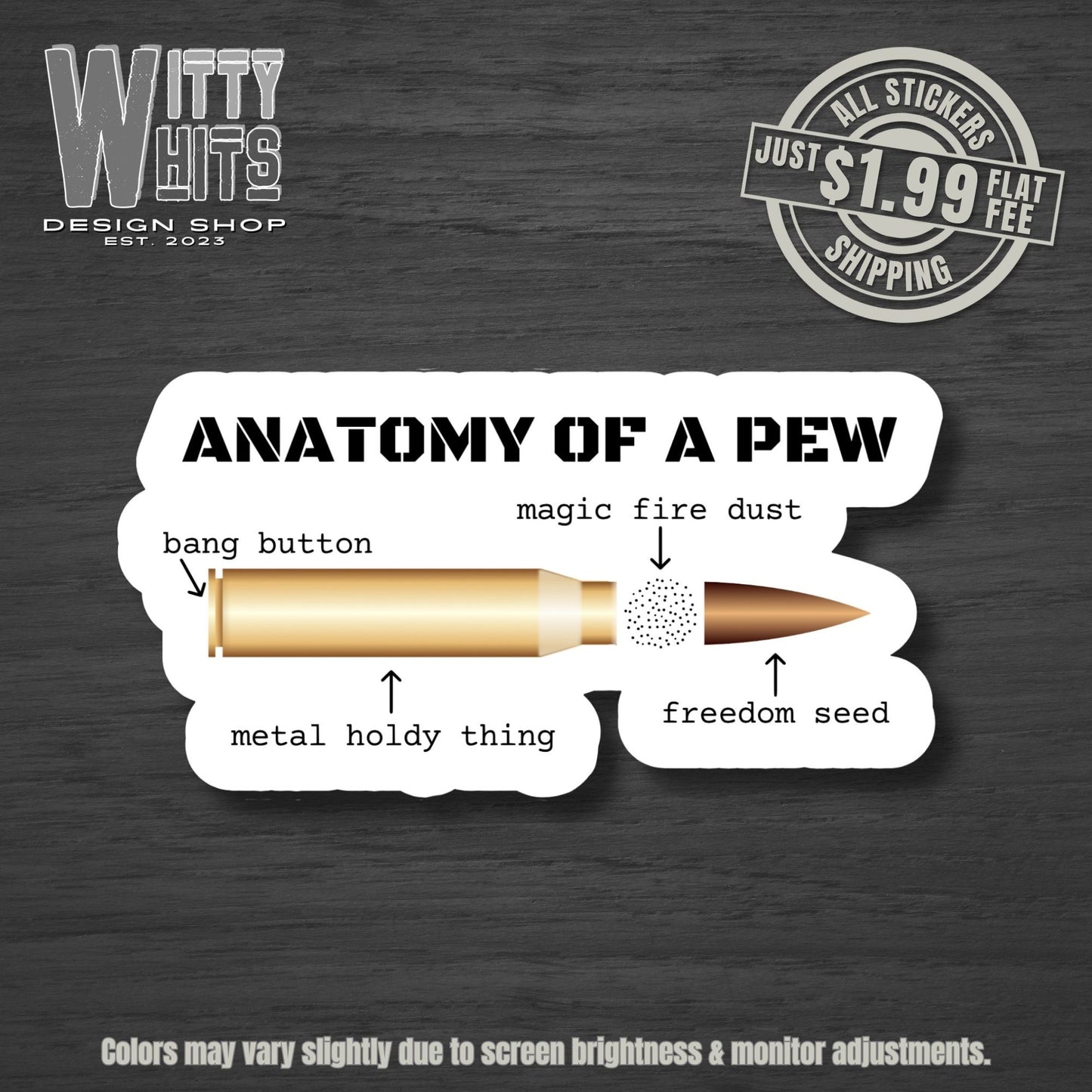 Anatomy of a Pew Police Sticker