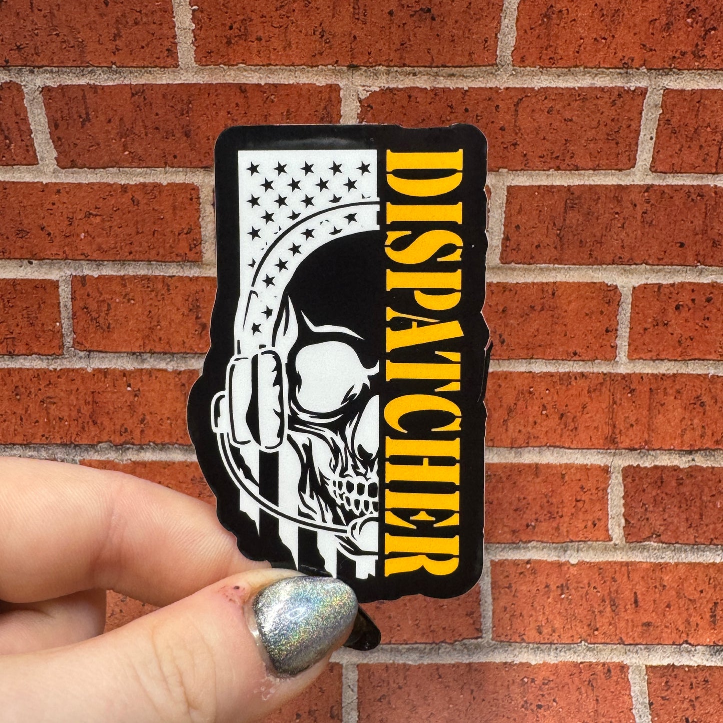 Dispatch Skull Flag Sticker