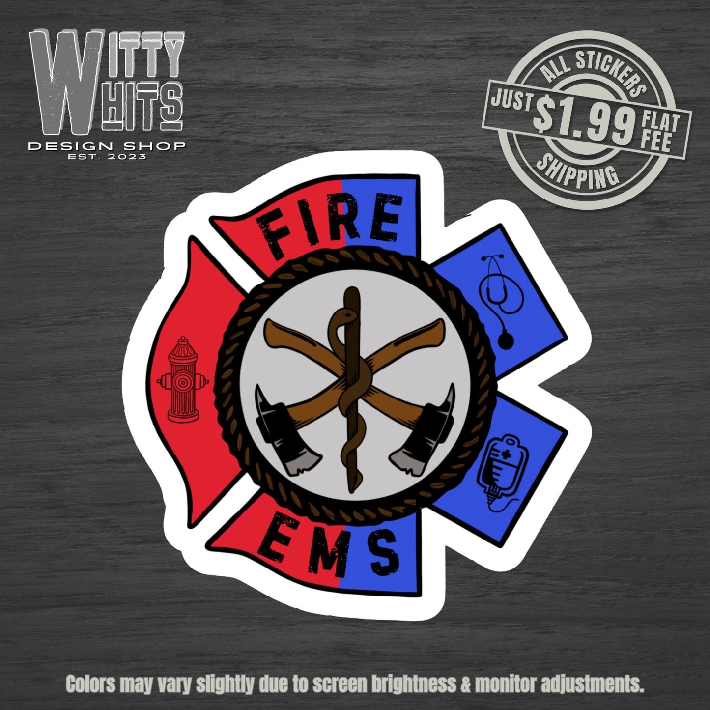 Dual Fire EMS Sticker