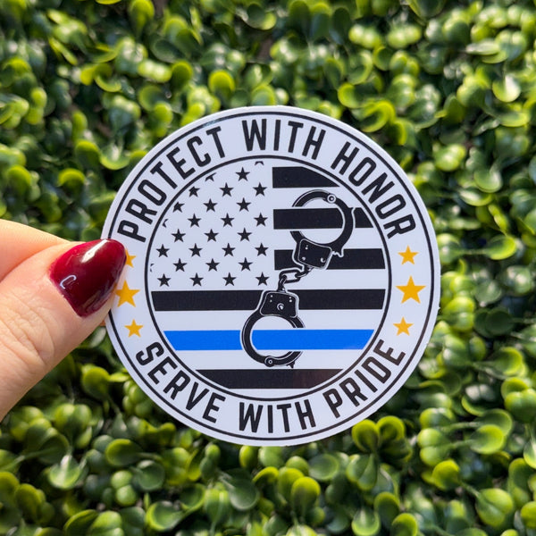Protect with Honor Police Sticker – Witty Whits Design Shop LLC