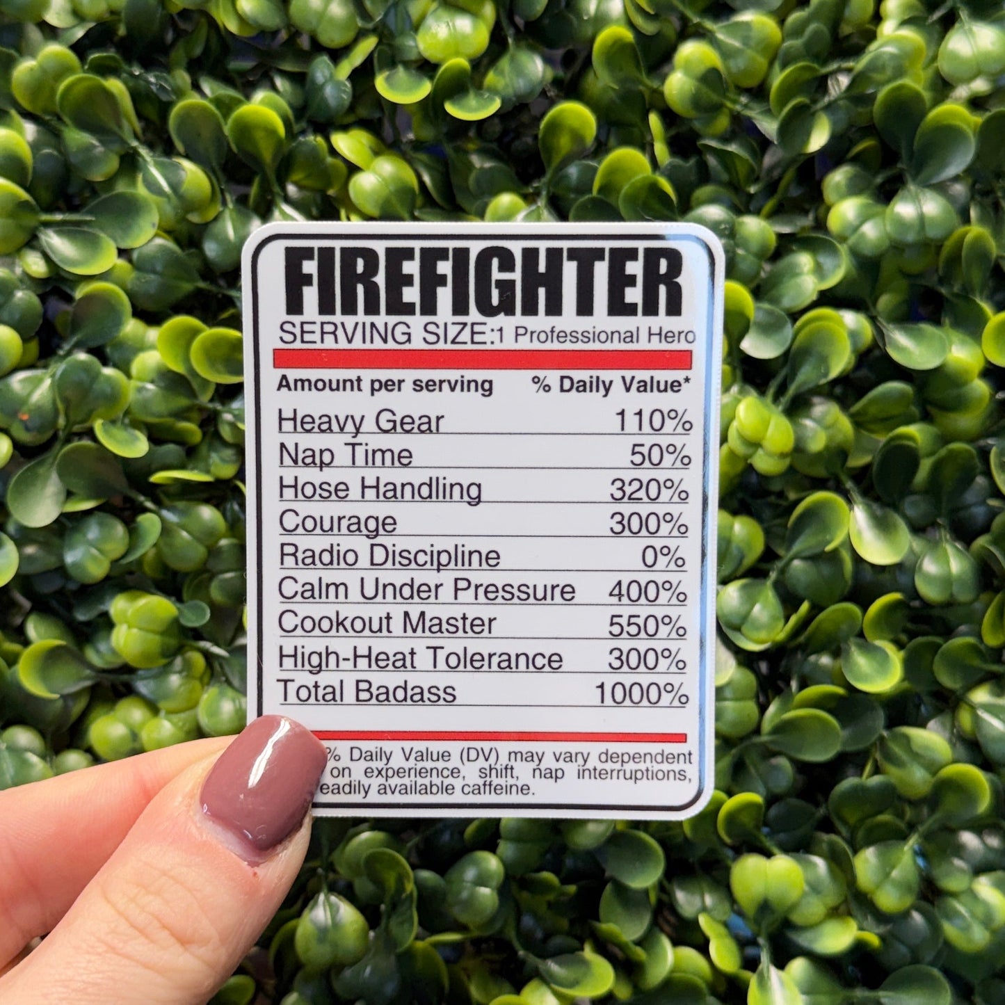 Fire Nutrition Label Sticker