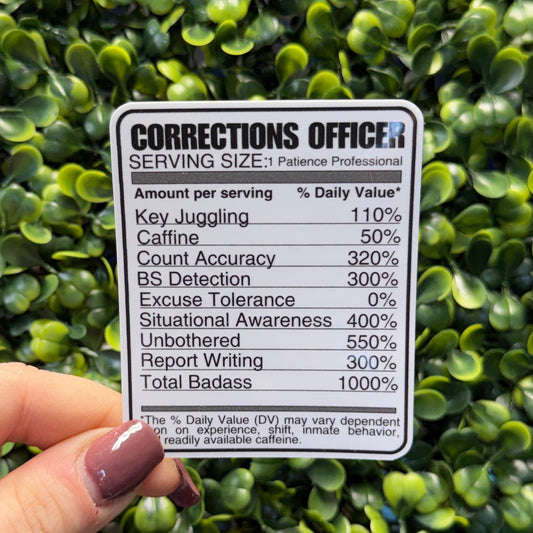 Corrections Nutrition Label Sticker