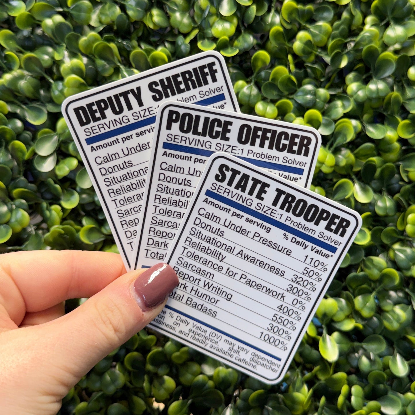 Police Nutrition Label Sticker