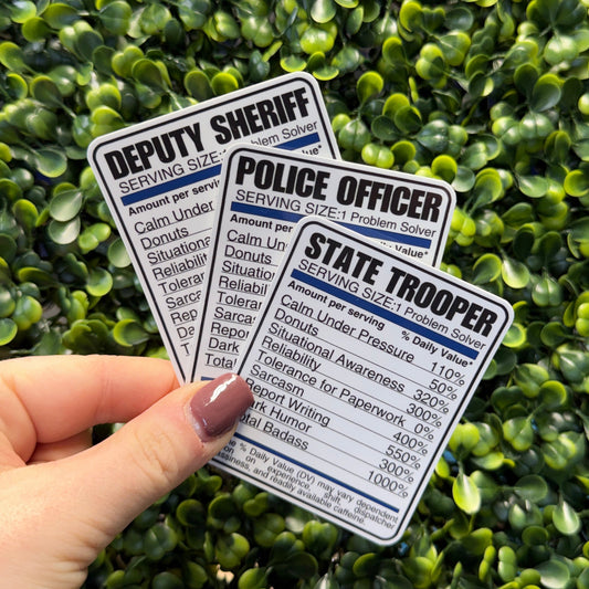Police Nutrition Label Sticker