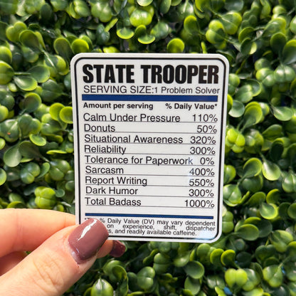 Police Nutrition Label Sticker