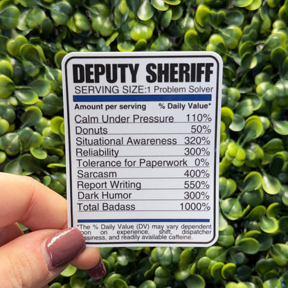 Police Nutrition Label Sticker