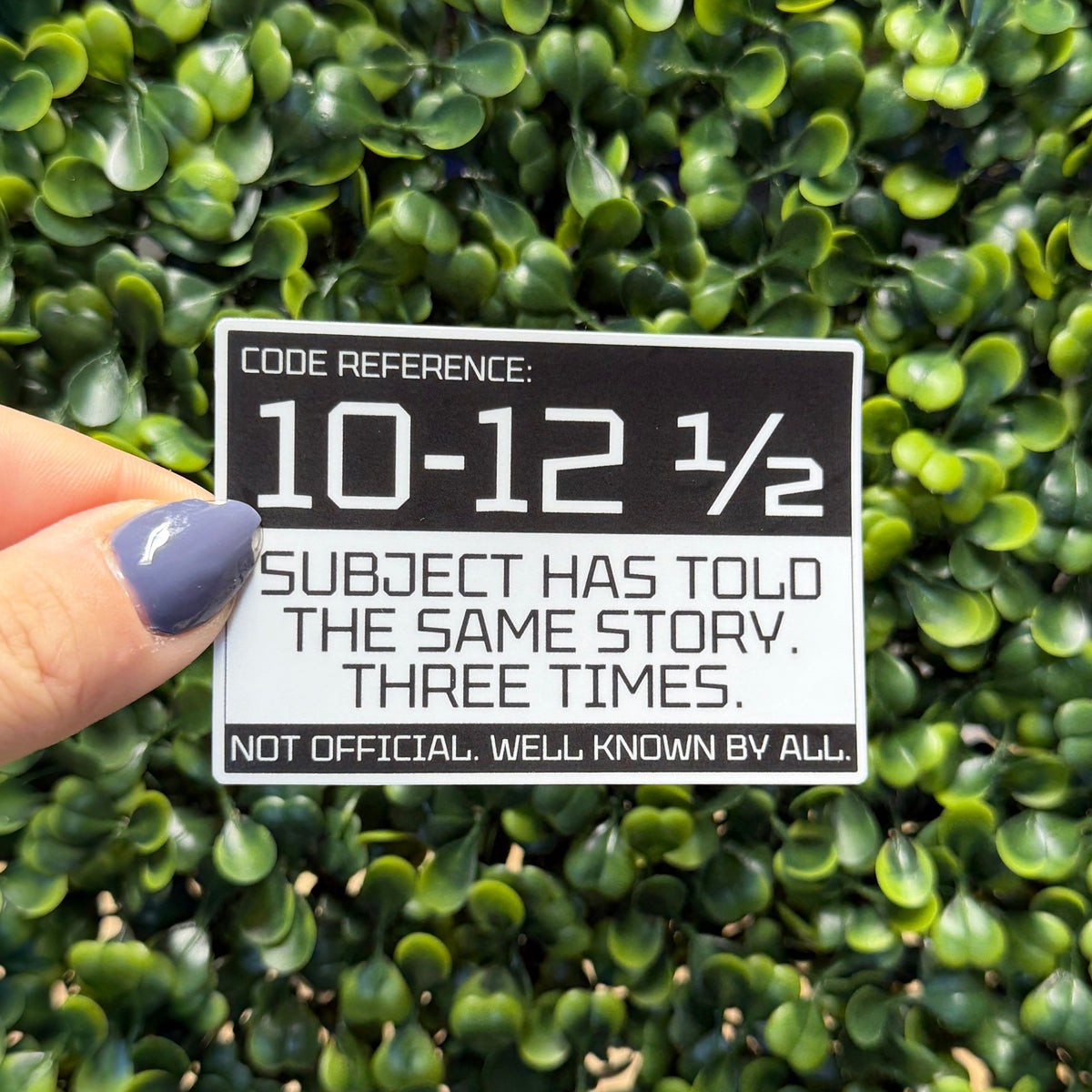 10-12 1/2 Police Sticker