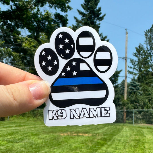 Custom K9 Paw Police Sticker