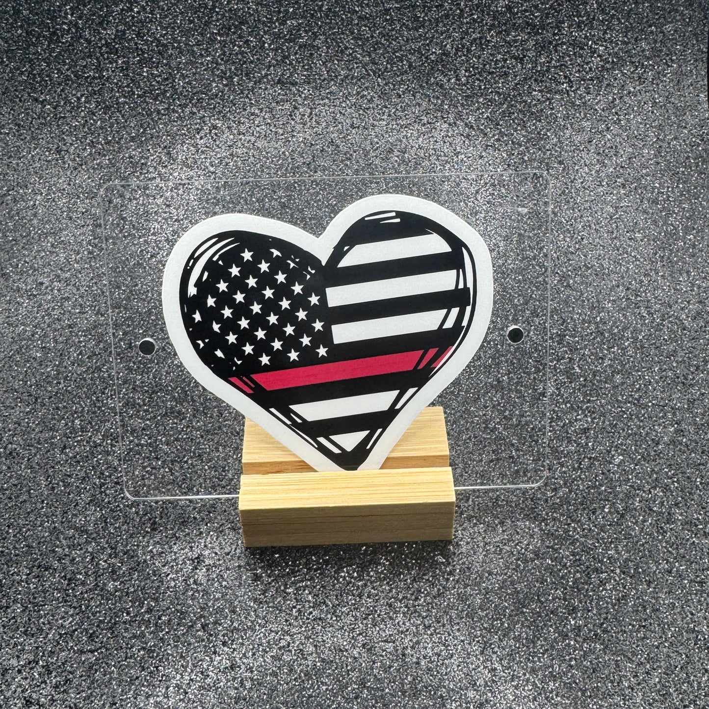 Firefighter Heart Flag Sticker