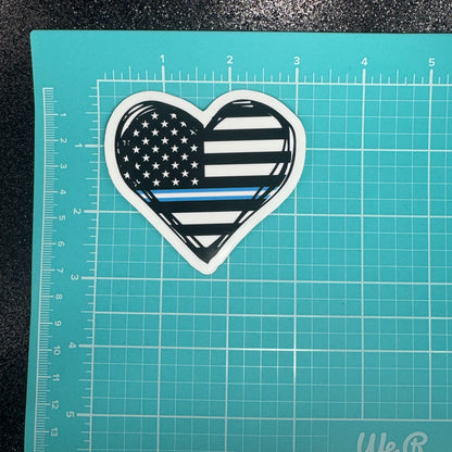 EMS Heart Flag Sticker