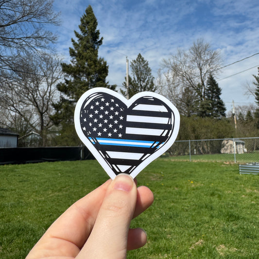 EMS Heart Flag Sticker