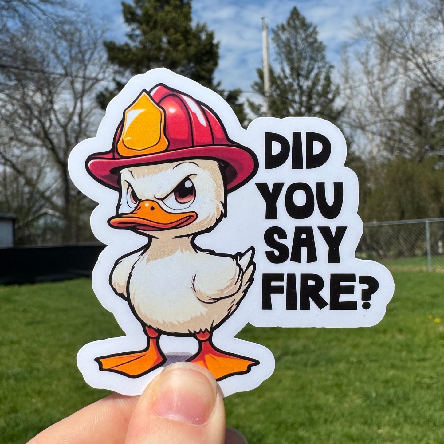 Firefighter Duck Sticker