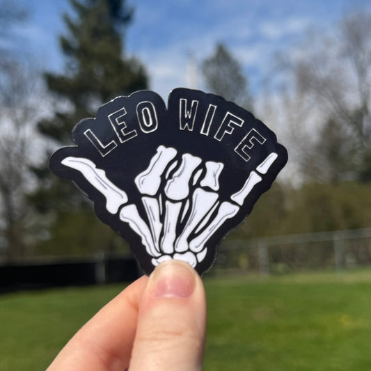 Police Wife Skeleton Hand Sticker