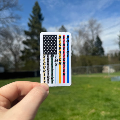 First Responder Flag Sticker