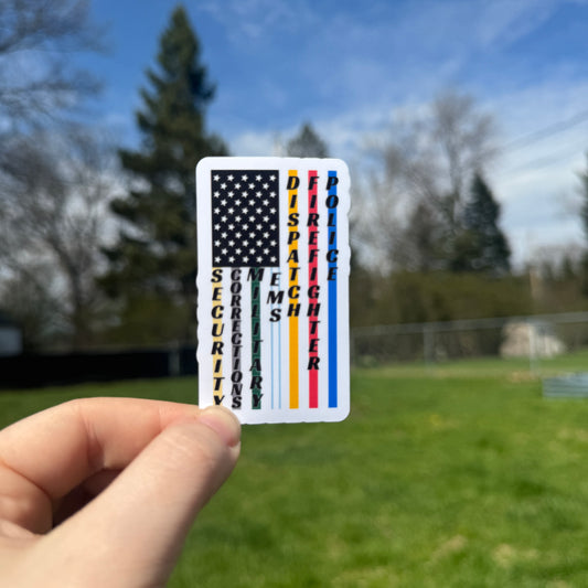 First Responder Flag Sticker