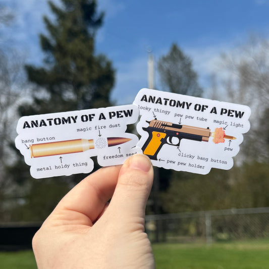 Anatomy of a Pew Police Sticker