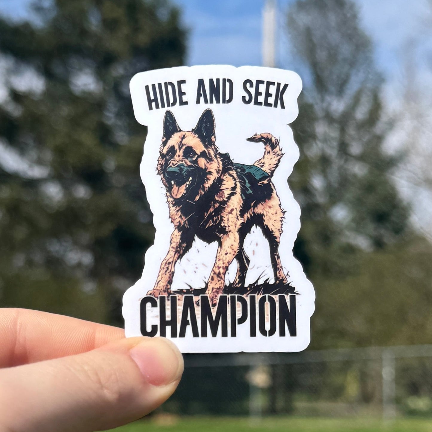 Hide and Seek Champion Police Sticker