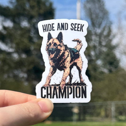 Hide and Seek Champion Police Sticker