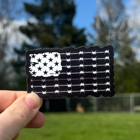 Corrections Barbed Wire Flag Sticker