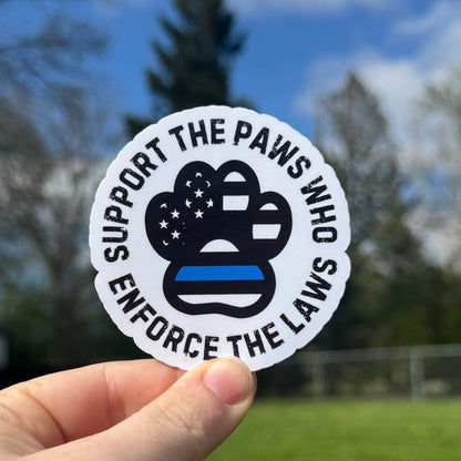 Support the Paws Police Sticker