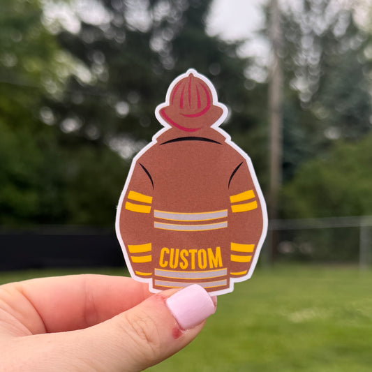 Custom Firefighter Jacket Sticker