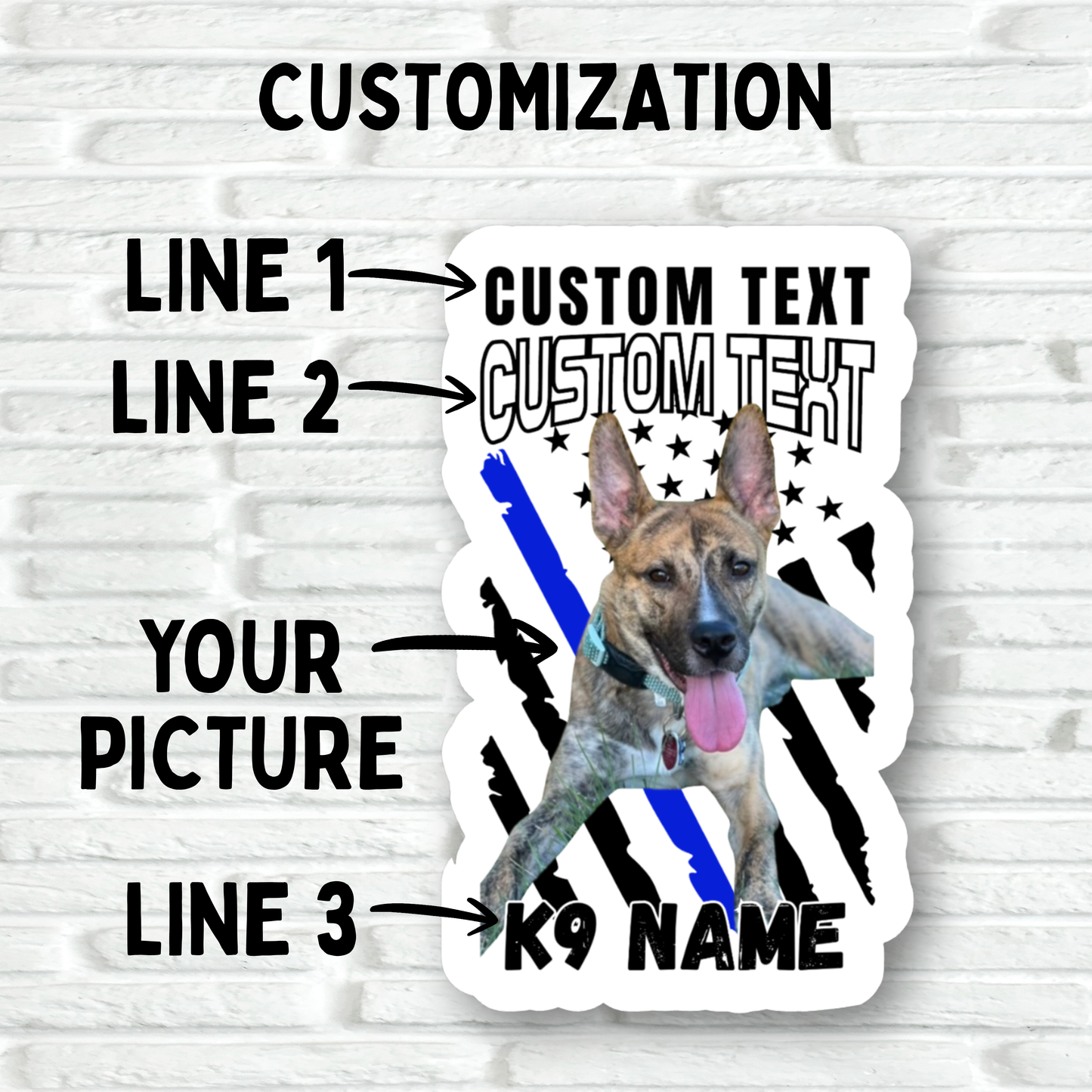 Custom Photo K9 Sticker