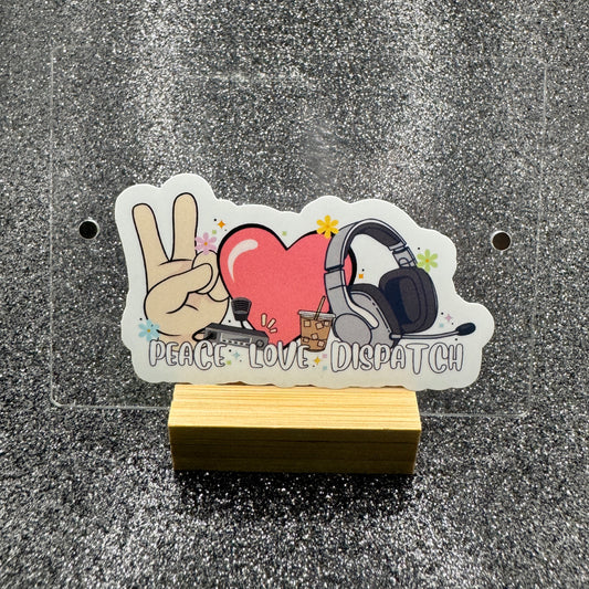 Peace Love Dispatch Sticker