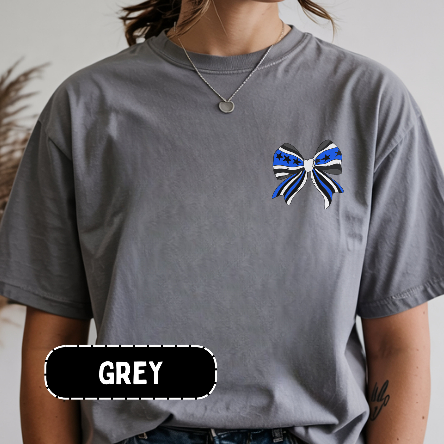 Police Bow Comfort Colors Shirt
