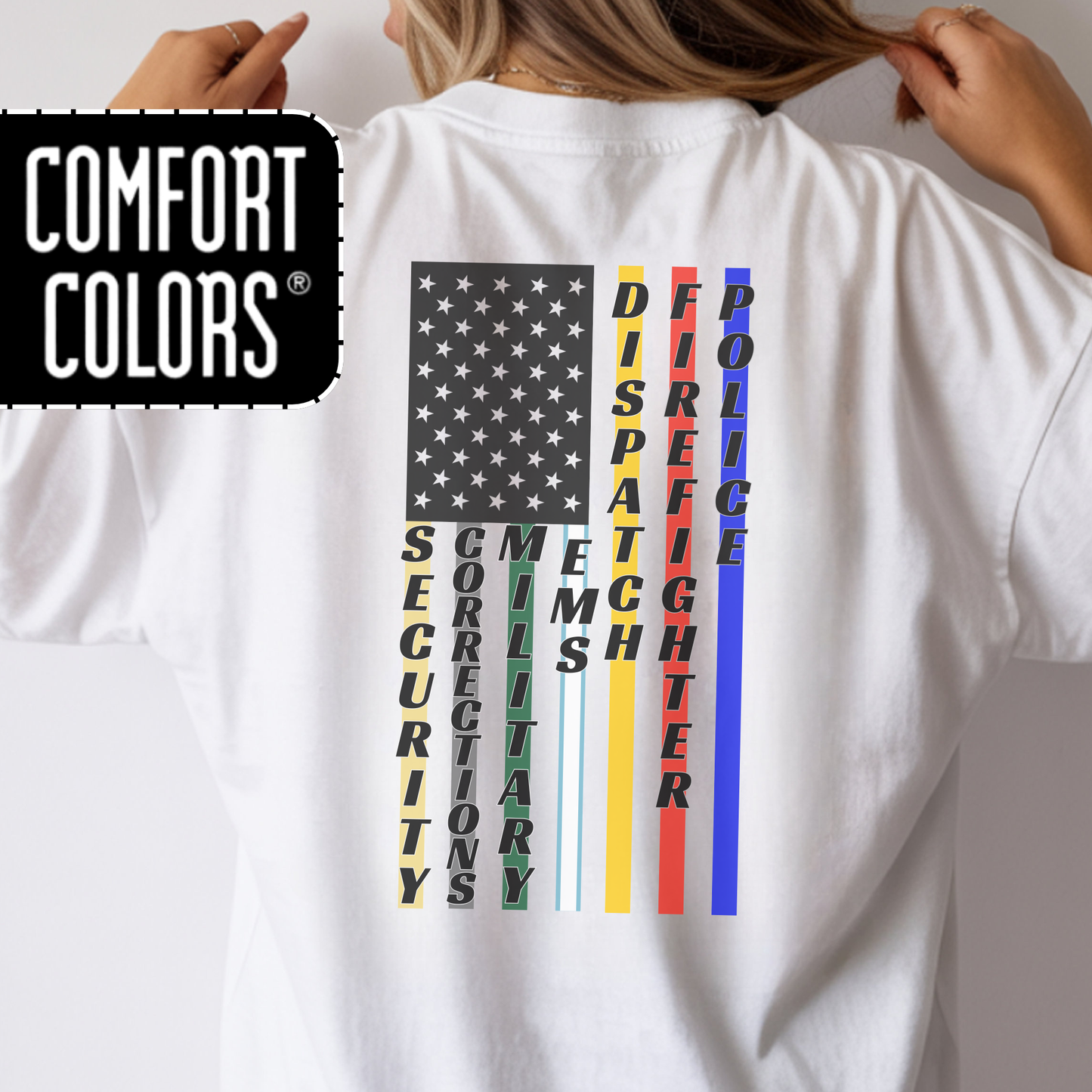 First Responder Flag Comfort Colors Shirt