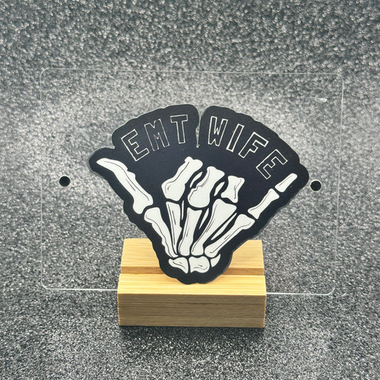 EMT Wife Skeleton Hand Sticker
